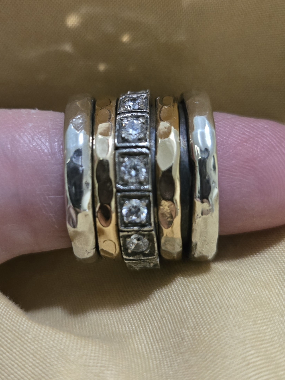 Spinner Ring Sterling Silver Gold Plated Made In Egypt